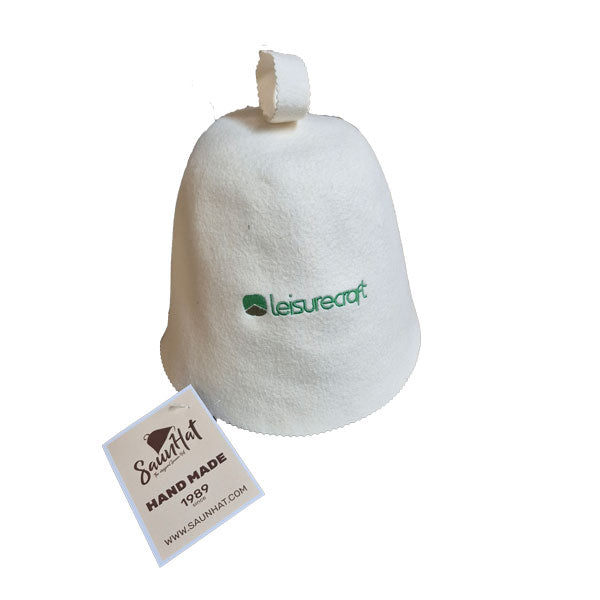 Leisurecraft Sauna Hat – White Wool Felt