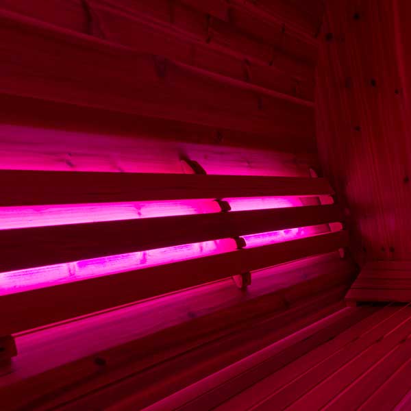 75" Lighted Signature Backrest – Cedar Sauna Panel with Integrated LED Lighting
