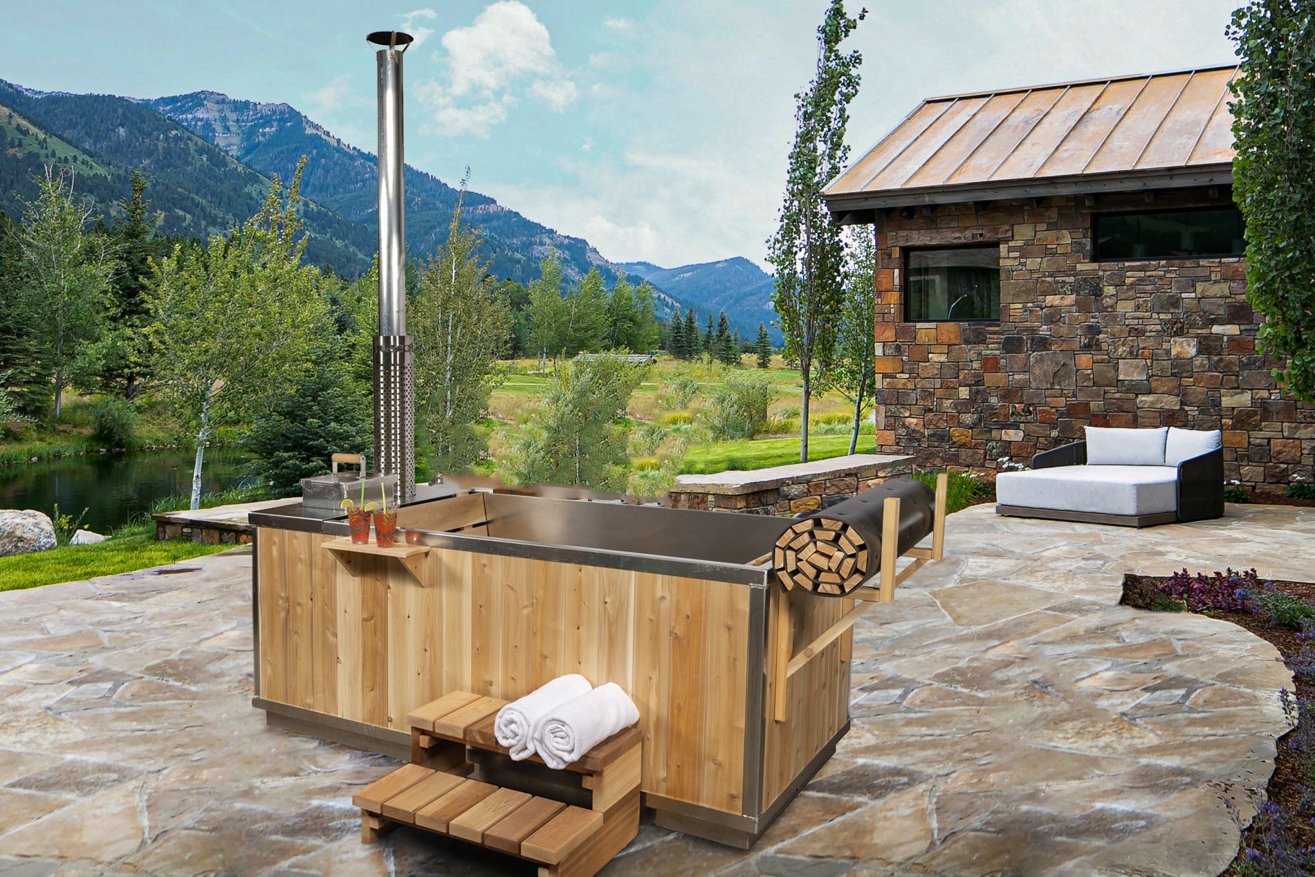 Starlight Wood-Fired Hot Tub by Leisurecraft