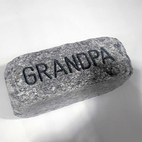 GRANDPA Engraved Soapstone Block by Hukka Design