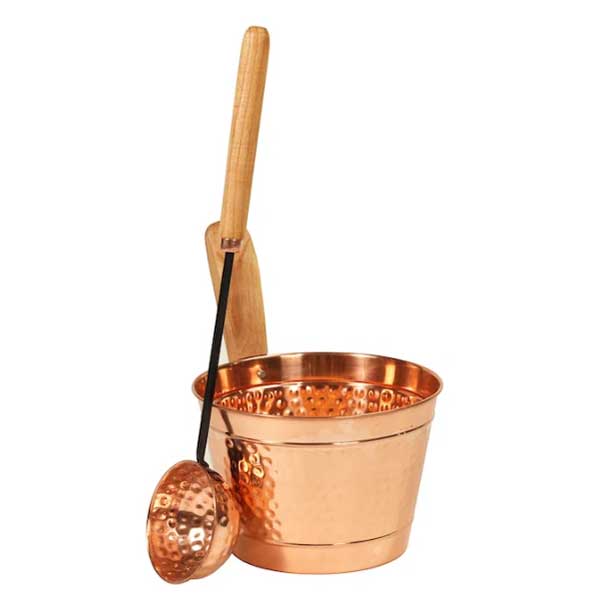 Rento Copper Sauna Bucket with Ladle by Leisurecraft