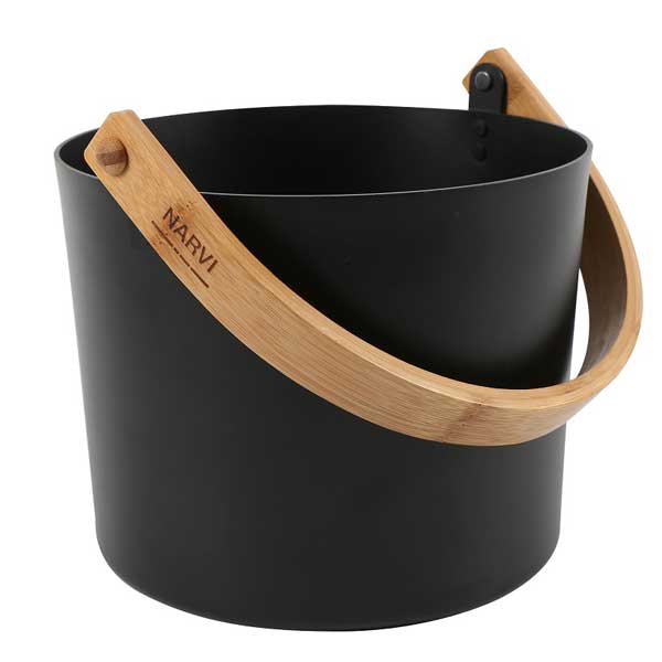 Narvi Black Sauna Bucket by Leisurecraft