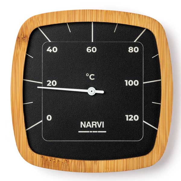 Narvi Black Sauna Thermometer – Celsius by Leisurecraft