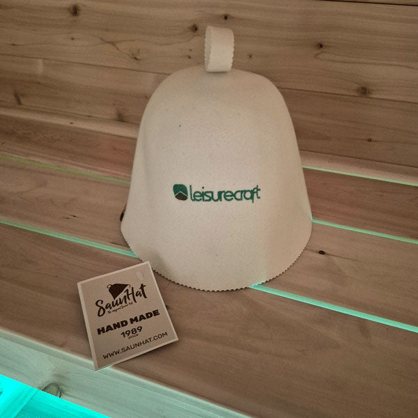 Leisurecraft Sauna Hat – White Wool Felt