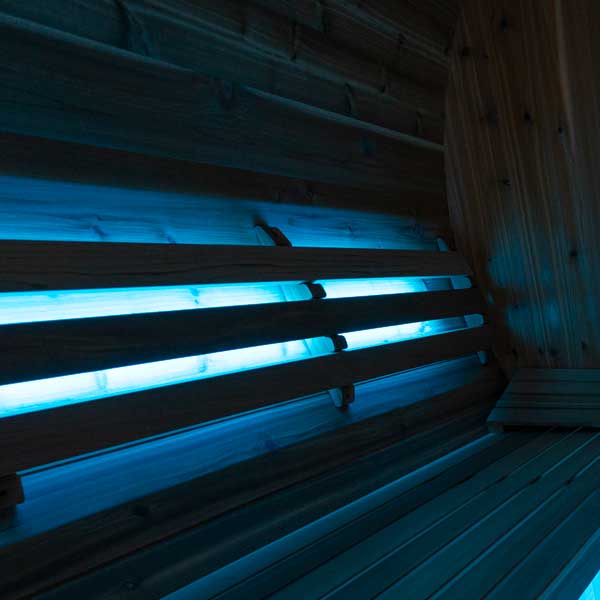 75" Lighted Signature Backrest – Cedar Sauna Panel with Integrated LED Lighting