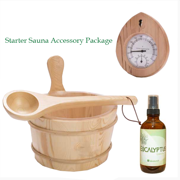 Starter Sauna Accessory Package – 4-Piece Essentials Set by Leisurecraft