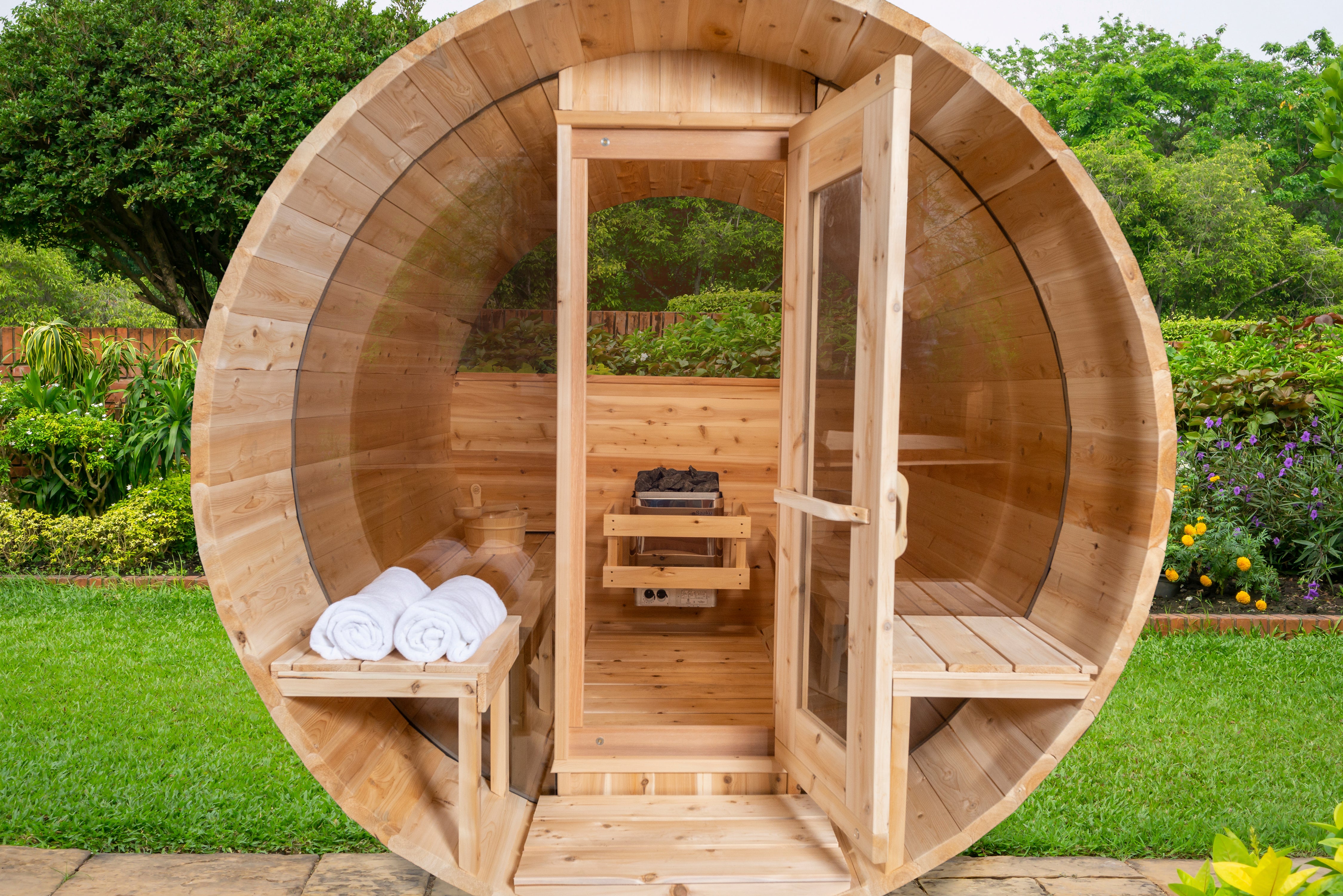 CT Serenity MP Barrel Sauna with Windows - Electric-Heated