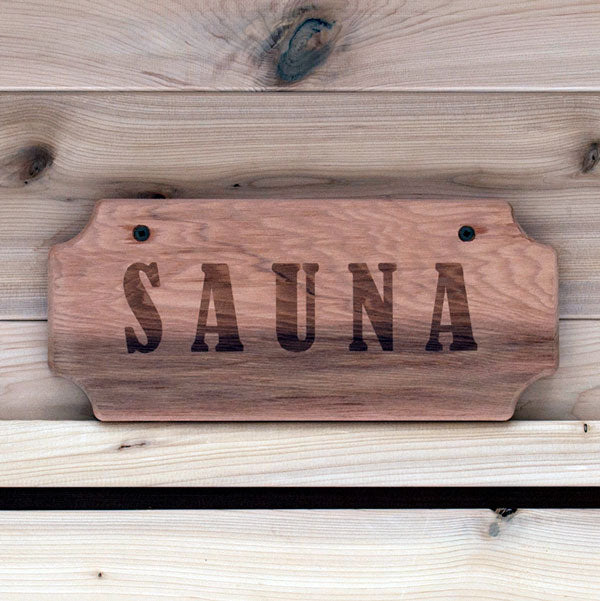 5x11 Sauna Sign – Rustic Knotty Finish